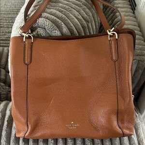 kate spade Cognac Leather Shoulder Bag with Gold Hardware